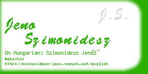 jeno szimonidesz business card